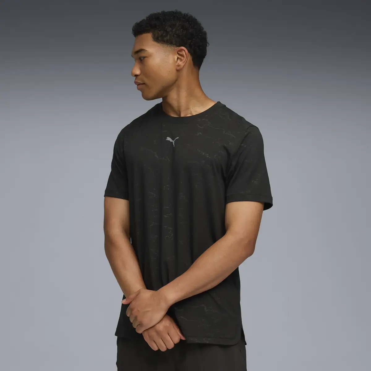 Puma M CLOUDSPUN EMBOSS TEE Siyah Erkek T-Shirt & Polo