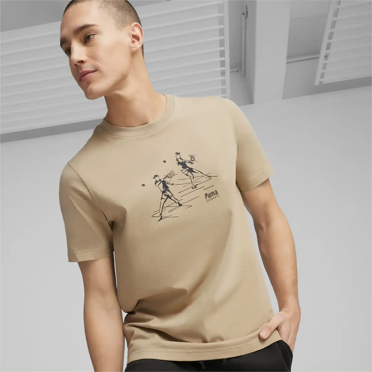 Puma TEAM Graphic Tee Açık Kahve Erkek T-Shirt