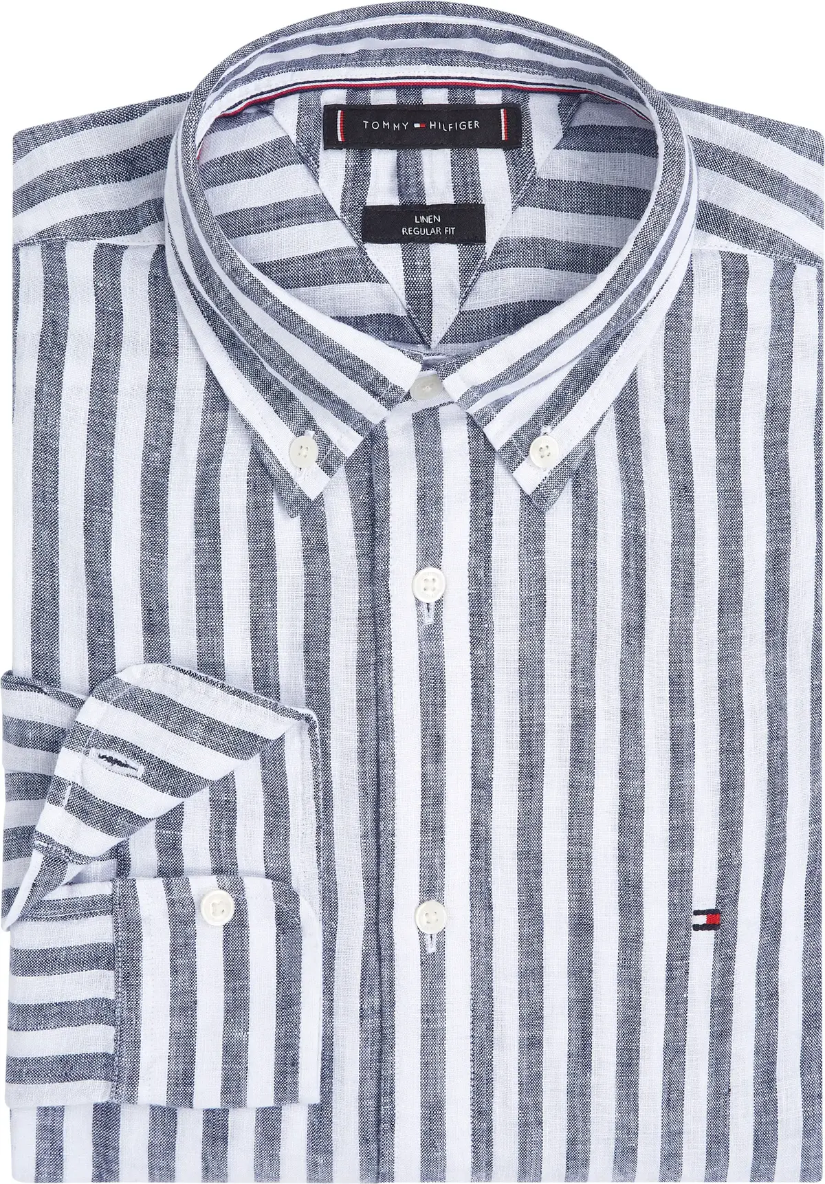 Tommy Hilfiger LINEN ESSENTIAL STRI, 0A5 Mavi Erkek Gömlek