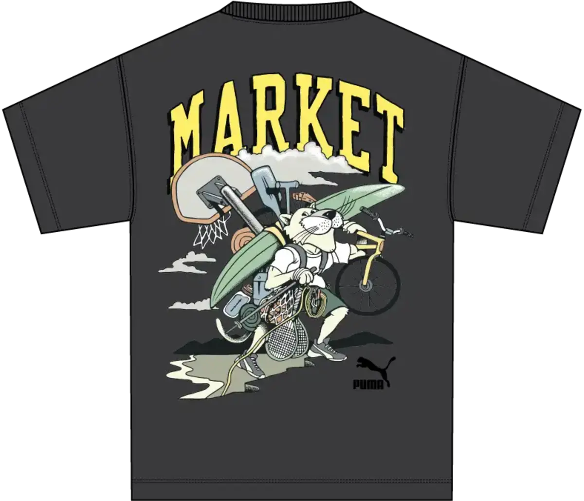 Puma PUMA X MARKET Graphic Tee Siyah Erkek T-shirt