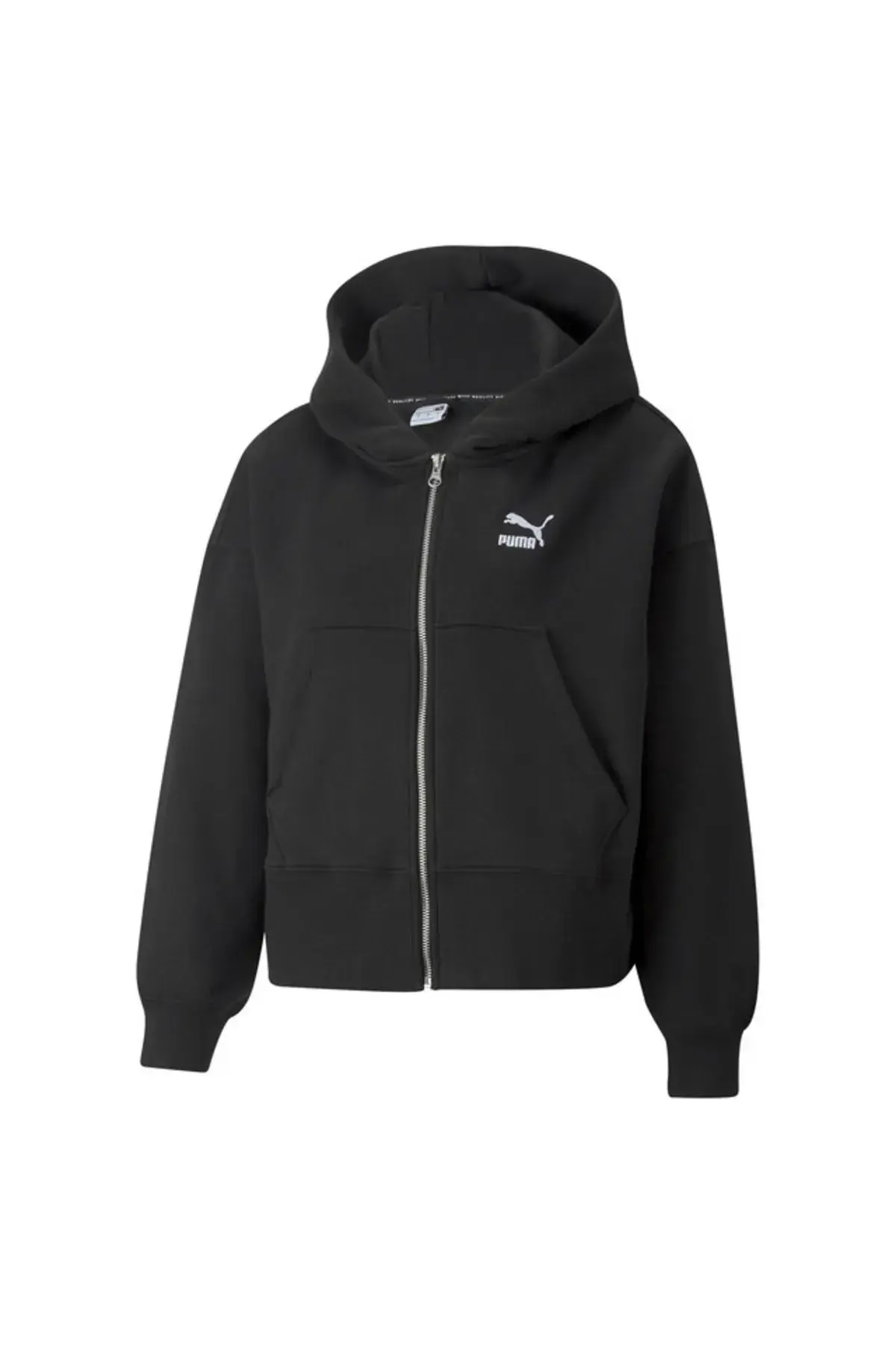 Puma Classics Oversized Full-Zip Siyah Kadın Fermuarlı Sweatshirt