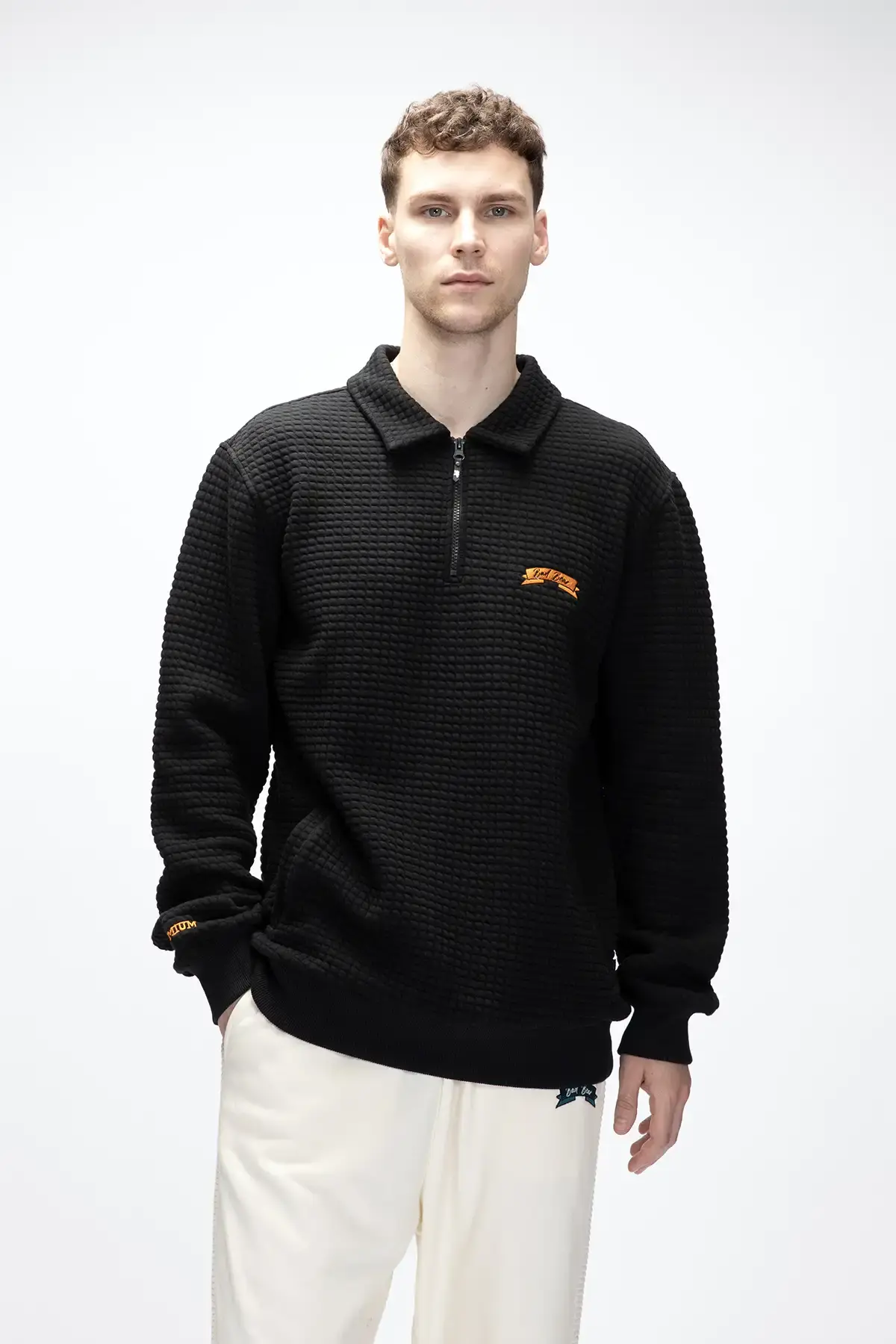 BAD BEAR DIEZ HALF ZIP Erkek Siyah Fermuarlı Sweatshirt