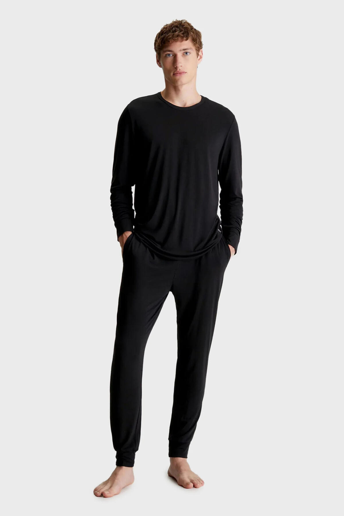Calvin Klein L/S SWEATSHIRT, P7A Erkek Siyah Sweatshirt