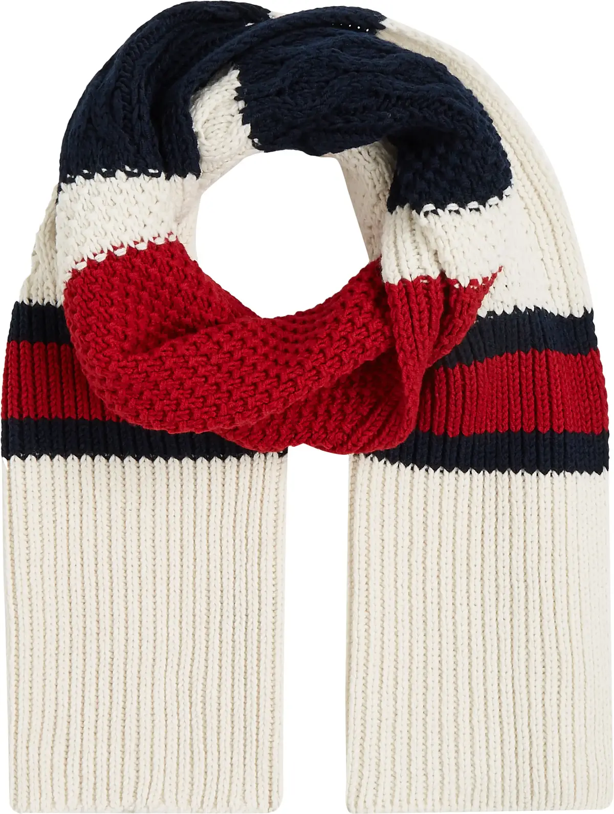 Tommy Hilfiger TH PREMIUM CABLE KNI Erkek Krem Atkı