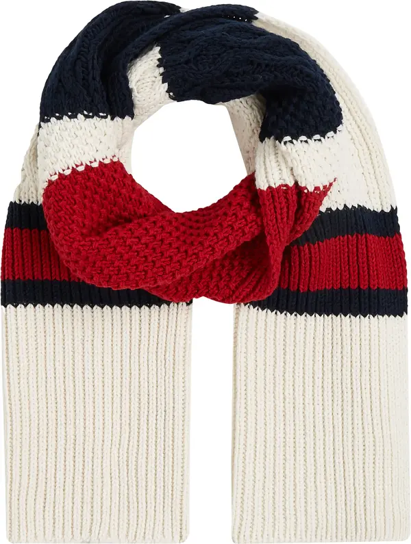 Tommy Hilfiger TH PREMIUM CABLE KNI Erkek Krem Atkı