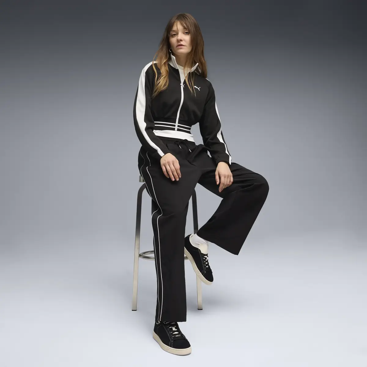 PUMA T7 Woven Track Pants op Siyah Kadın Eşofman Altı
