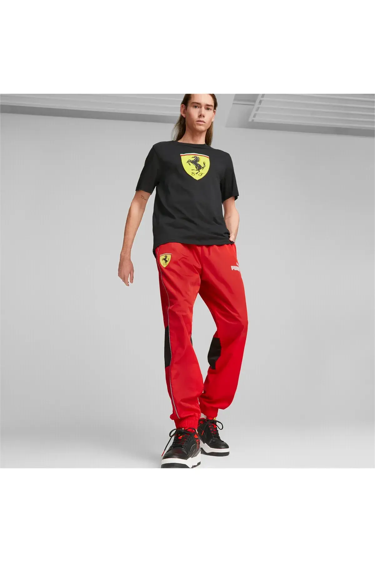 Puma Ferrari Race Big Shield Tee Siyah Erkek T-shirt