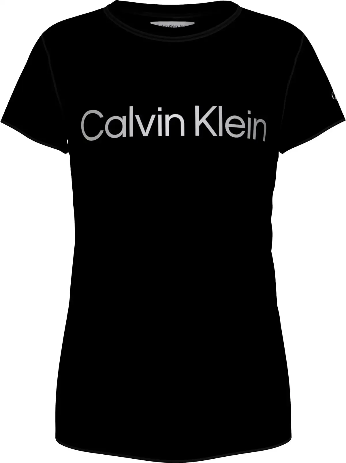 Calvin Klein INST SILVER LOGO SLI Kadın Siyah T-Shirt