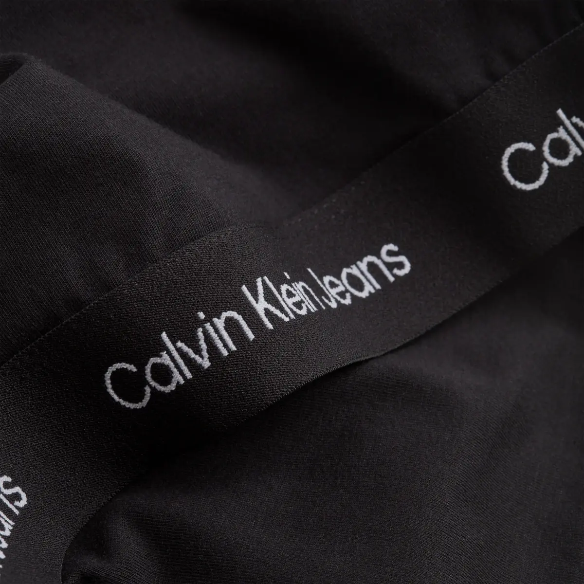 Calvin Klein LOGO TAPE STRAPPY TO Kadın Siyah T-Shirt
