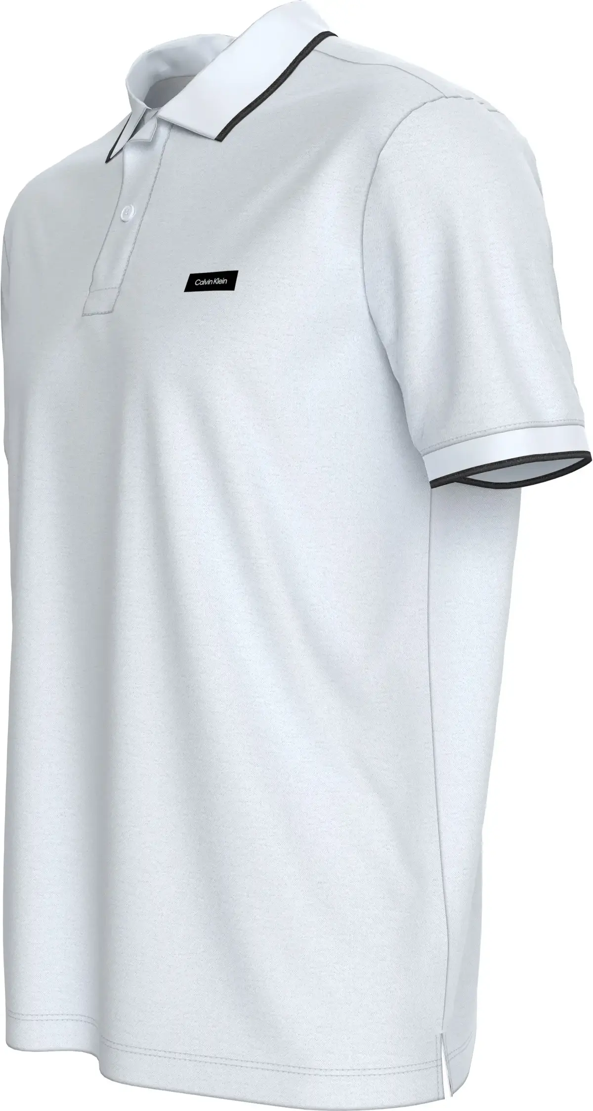 Calvin Klein STRETCH PIQUE TIPPIN, YAF Beyaz Erkek T-Shirt & Polo