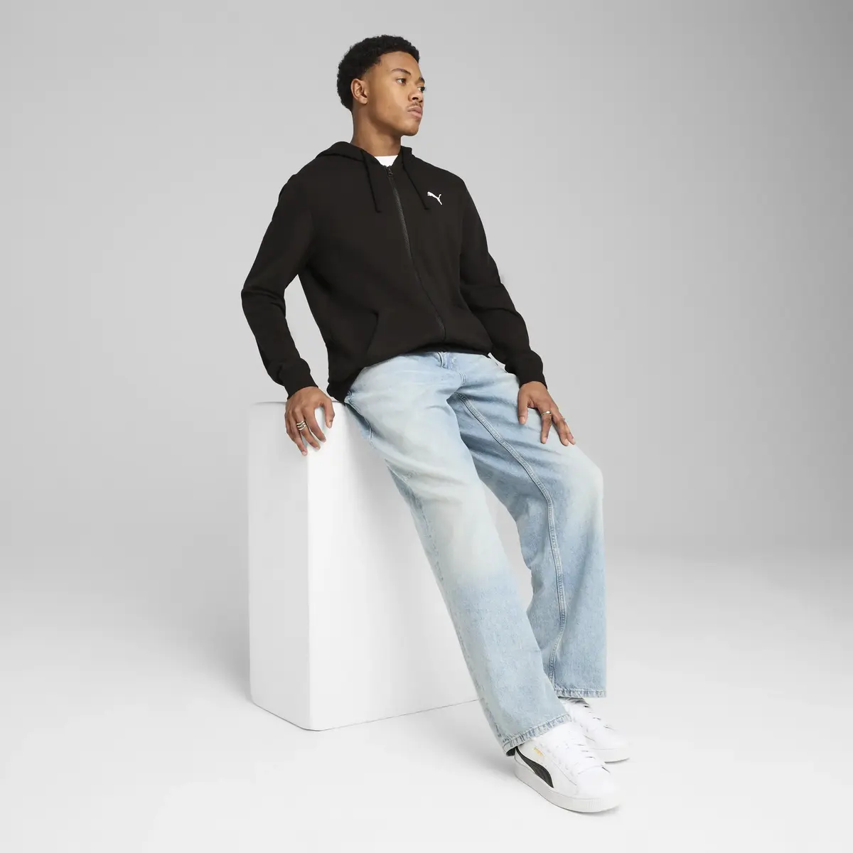 Puma ESS Full-Zip Hoodie Siyah Erkek Sweatshirt