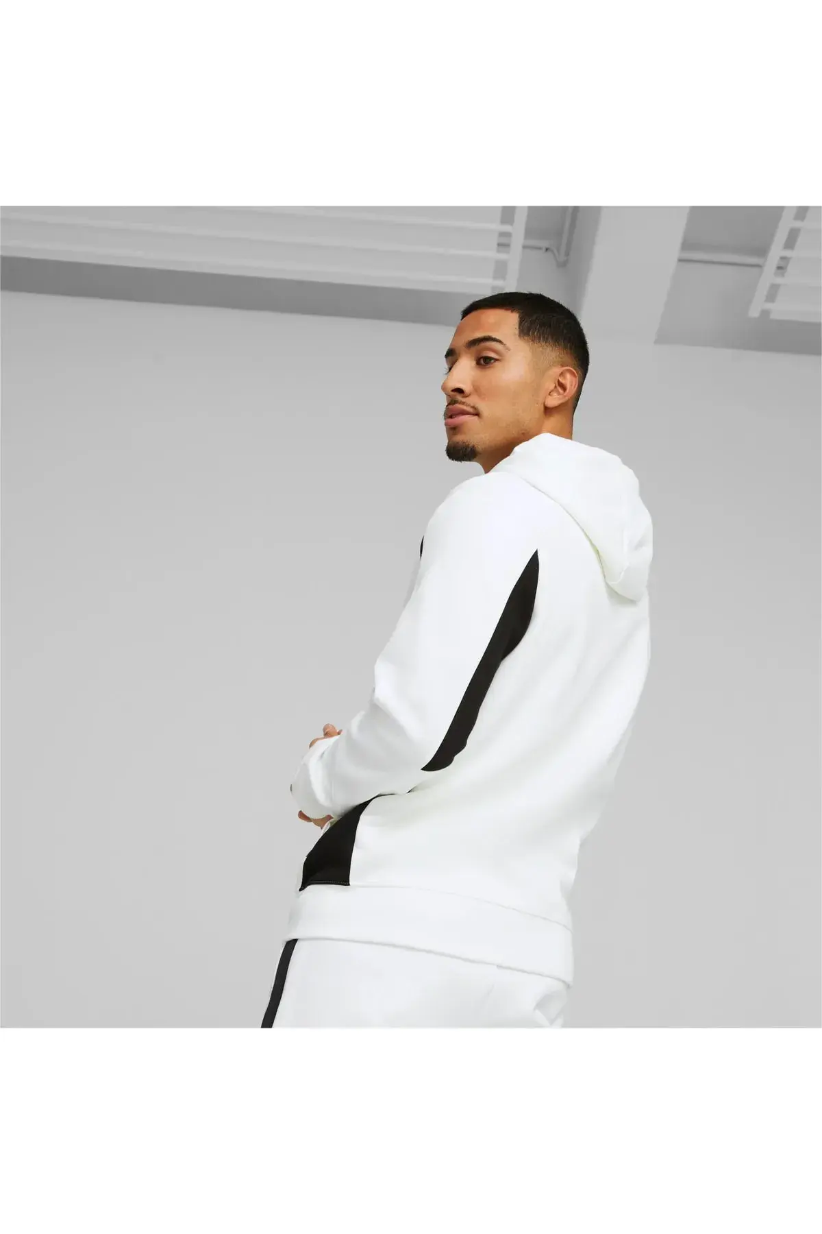 BMW MMS Hdd Sweat Jkt Erkek Beyaz Fermuarlı Sweatshirt