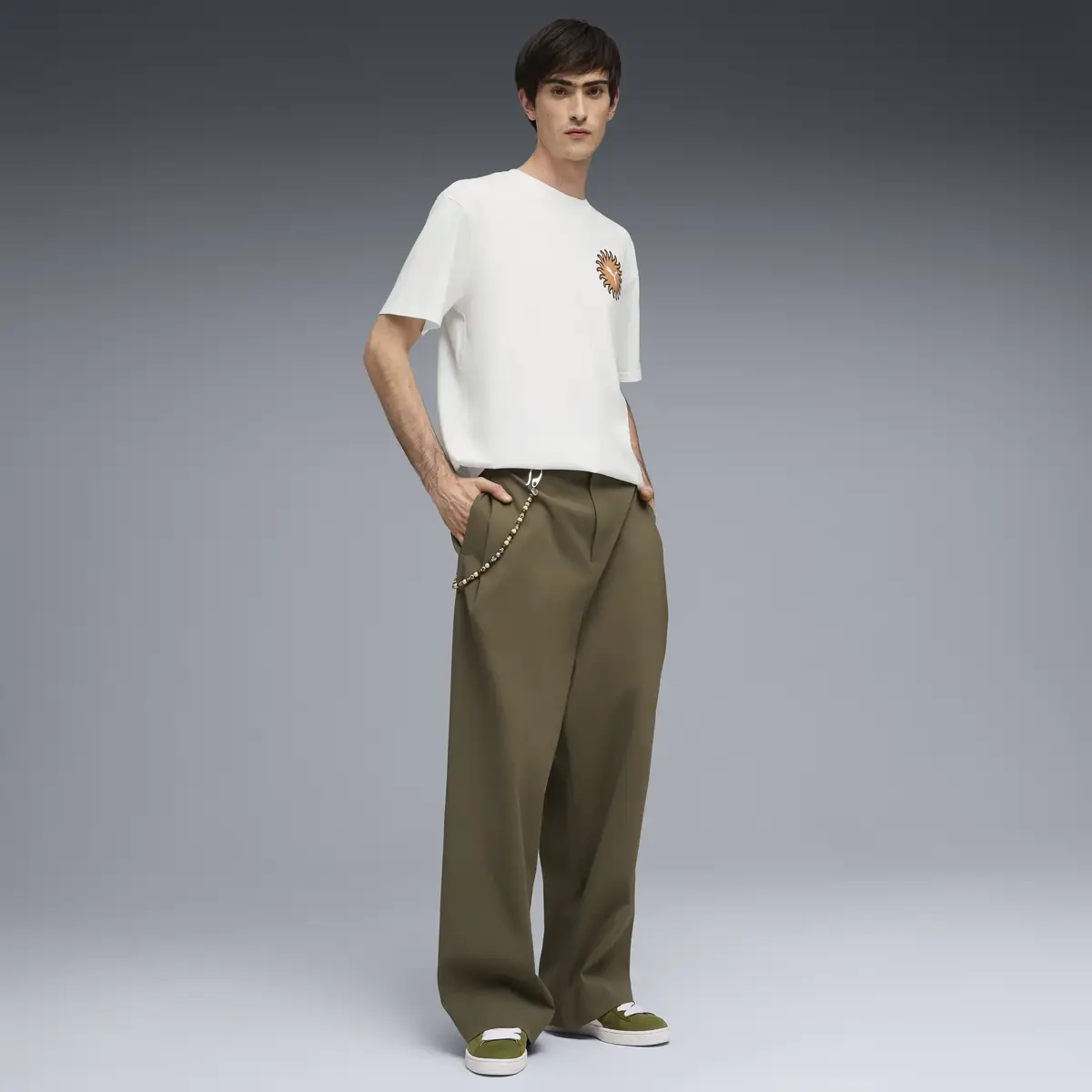 Puma SUNSET DRIVE Relaxed Tee Beyaz Erkek T-Shirt