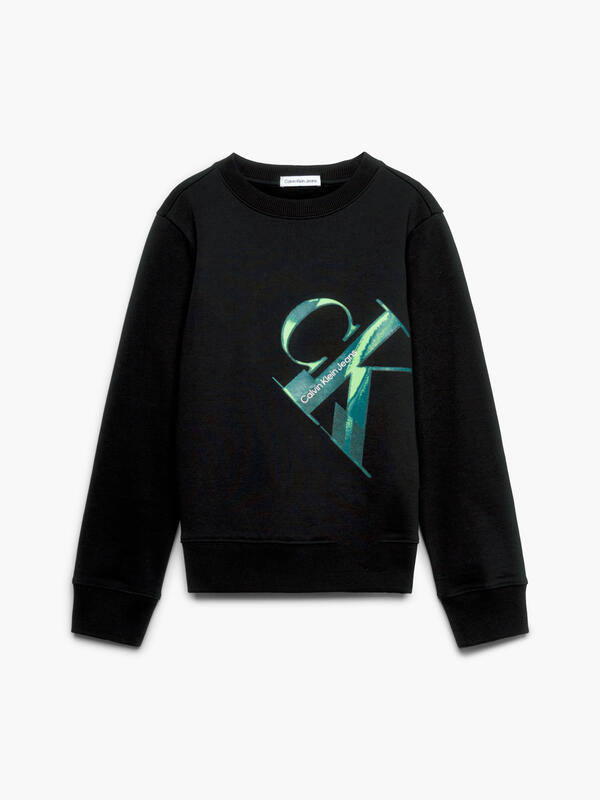 Calvin Klein HYPER REAL MONOGRAM Erkek Siyah Sweatshirt
