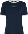 Tommy Hilfiger REG MONOTYPE STRIPE, C1G Lacivert Kadın T-Shirt & Polo