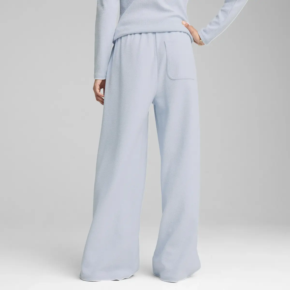PUMA HER High-Waist Straight Pant Mavi Kadın Eşofman Altı