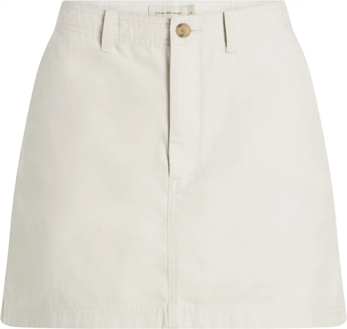 Calvin Klein SOFT COTTON A-LINE S, PDH Krem Kadın Elbise-Etek