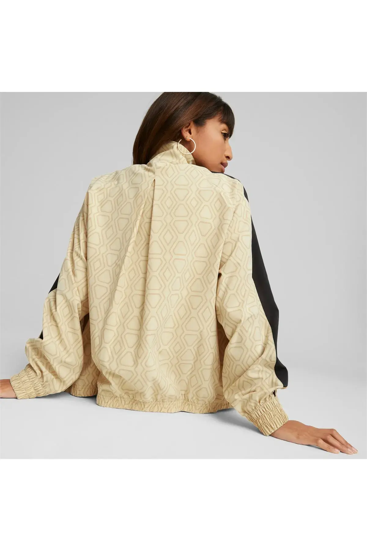 Puma T7 Woven Jacket Kadın Bej Fermuarlı Sweatshirt