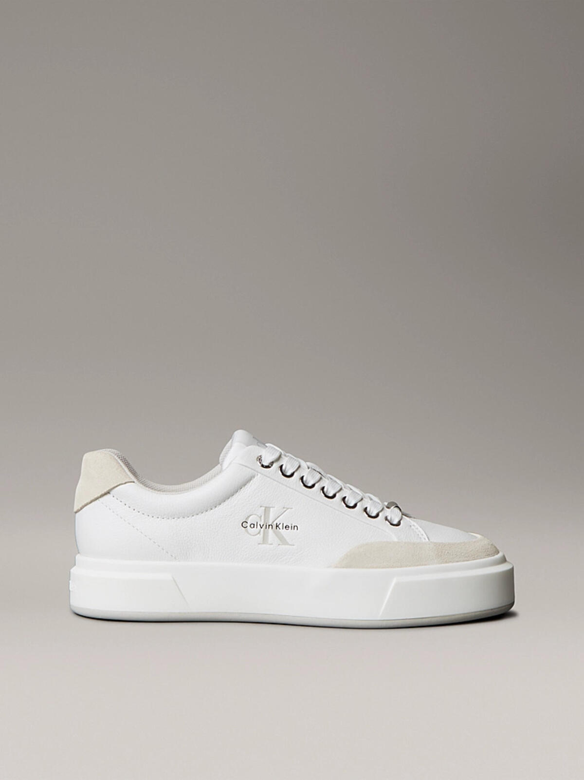 Calvin Klein BASKET CUPSOLE LACEUP LTH MIX Krem Kadın Sneaker