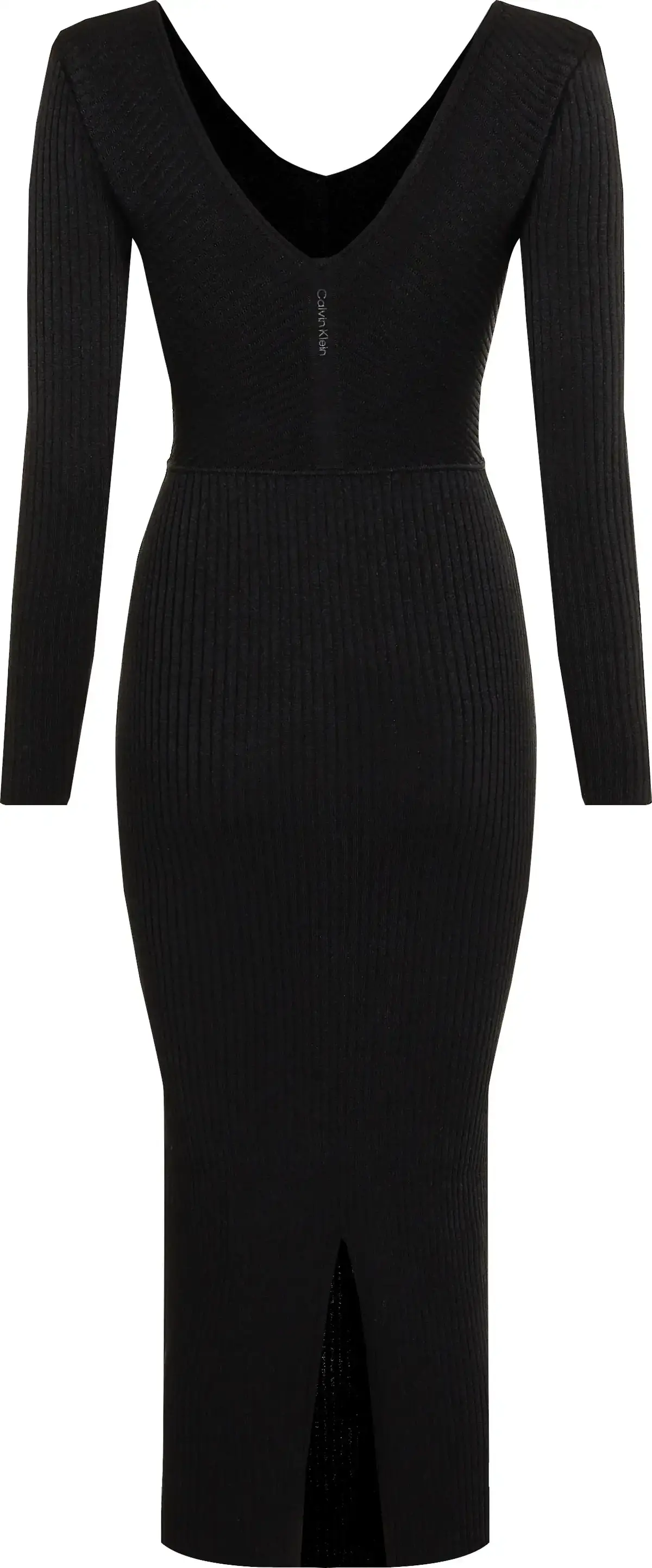 Calvin Klein ICONIC RIB CUT OUT M Kadın Siyah Elbise