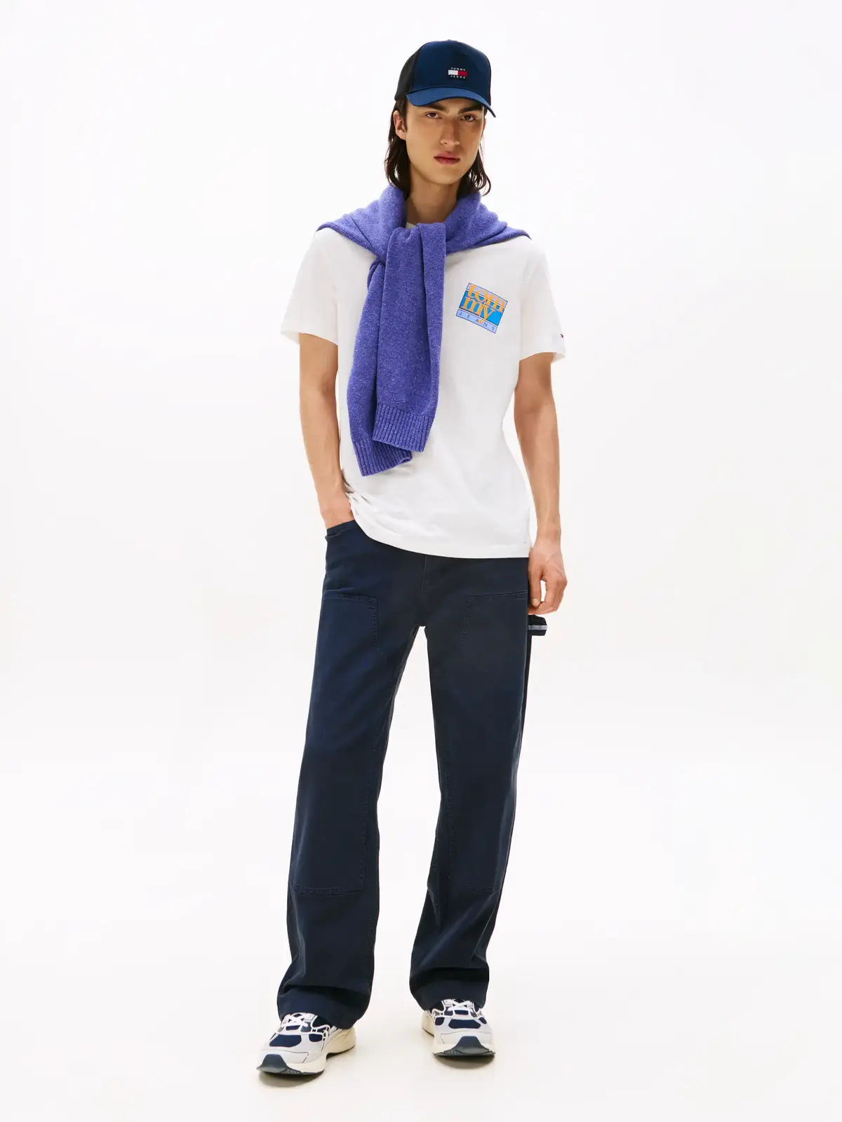 Tommy Hilfiger TJM REG FLAG DNA TEE, YBL Beyaz Erkek T-Shirt