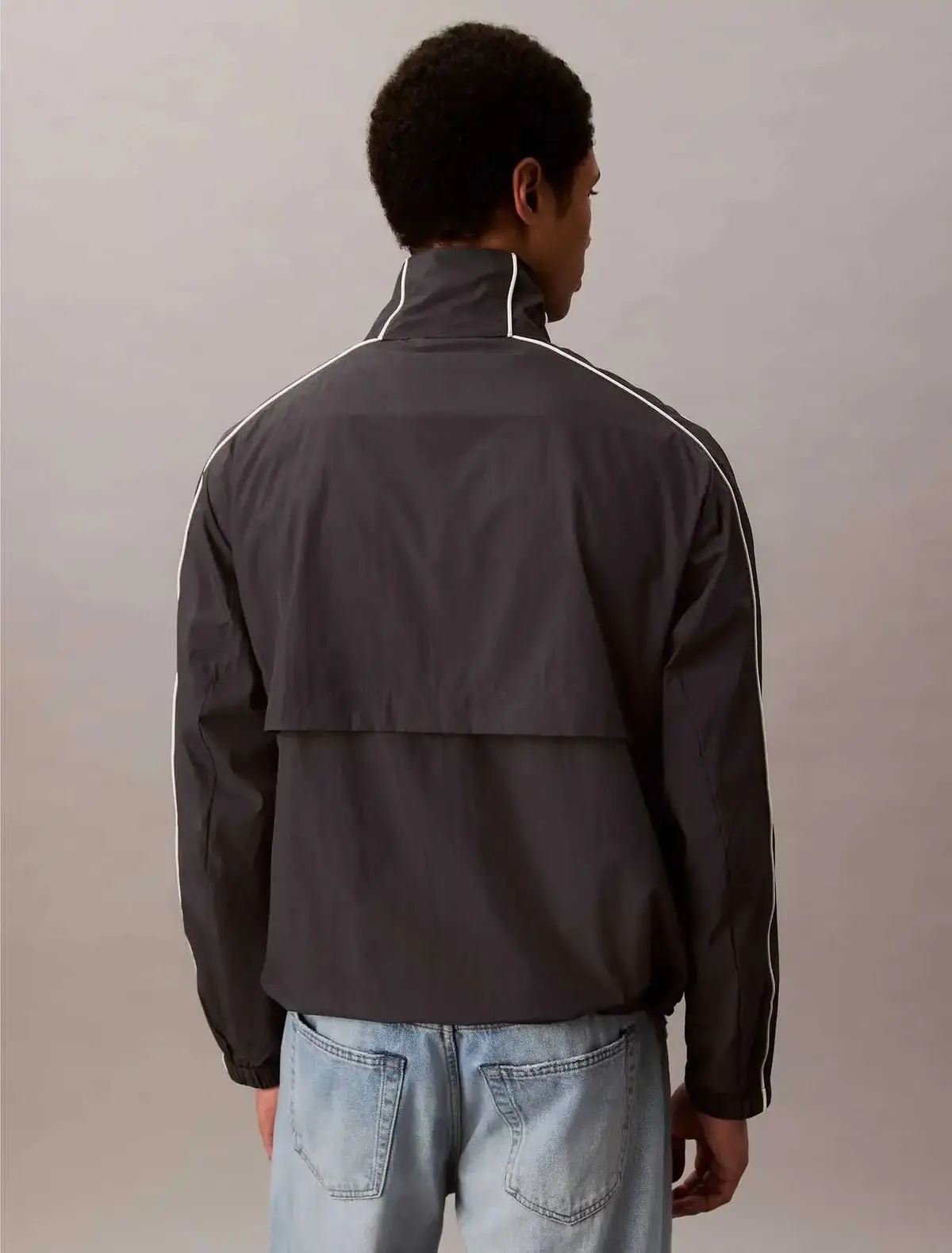 Calvin Klein LS CRINKLE STAND COLLAR TRACK JA Antrasit Erkek Ceket