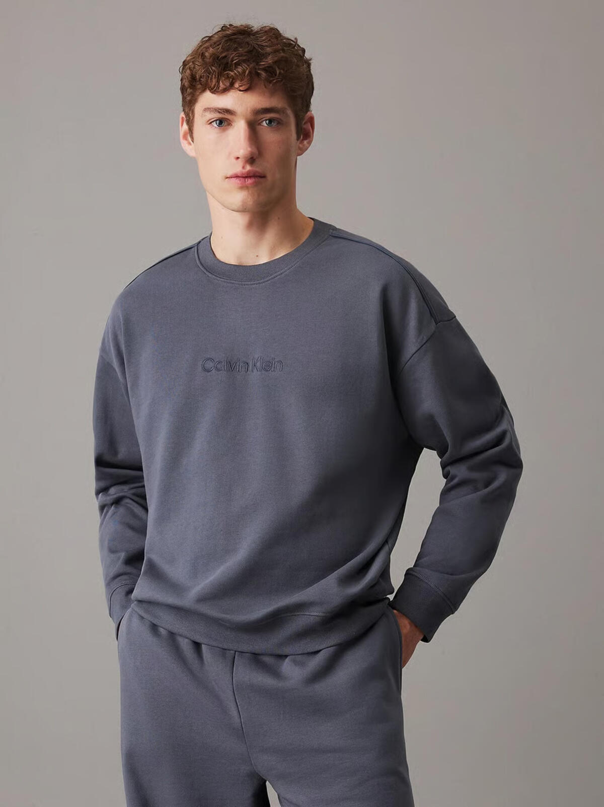 Calvin Klein L/S SWEATSHIRT, CKP Mavi Erkek Sweatshirt