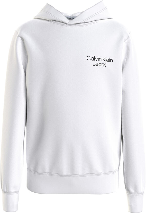 Calvin Klein CKJ STACK LOGO HOODI Erkek Beyaz Hoodie