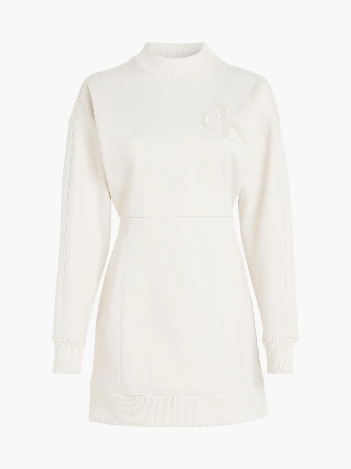 Calvin Klein CHENILLE CK HWK DRES Kadın Beyaz Elbise