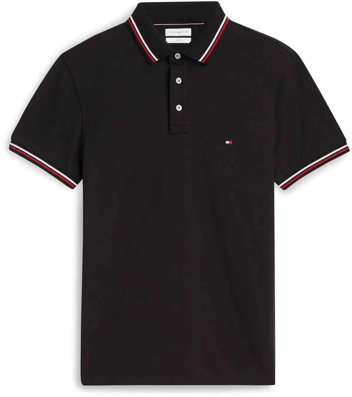 Tommy Hilfiger TIPPED SLIM FIT POLO, BDS Siyah Erkek T-Shirt & Polo