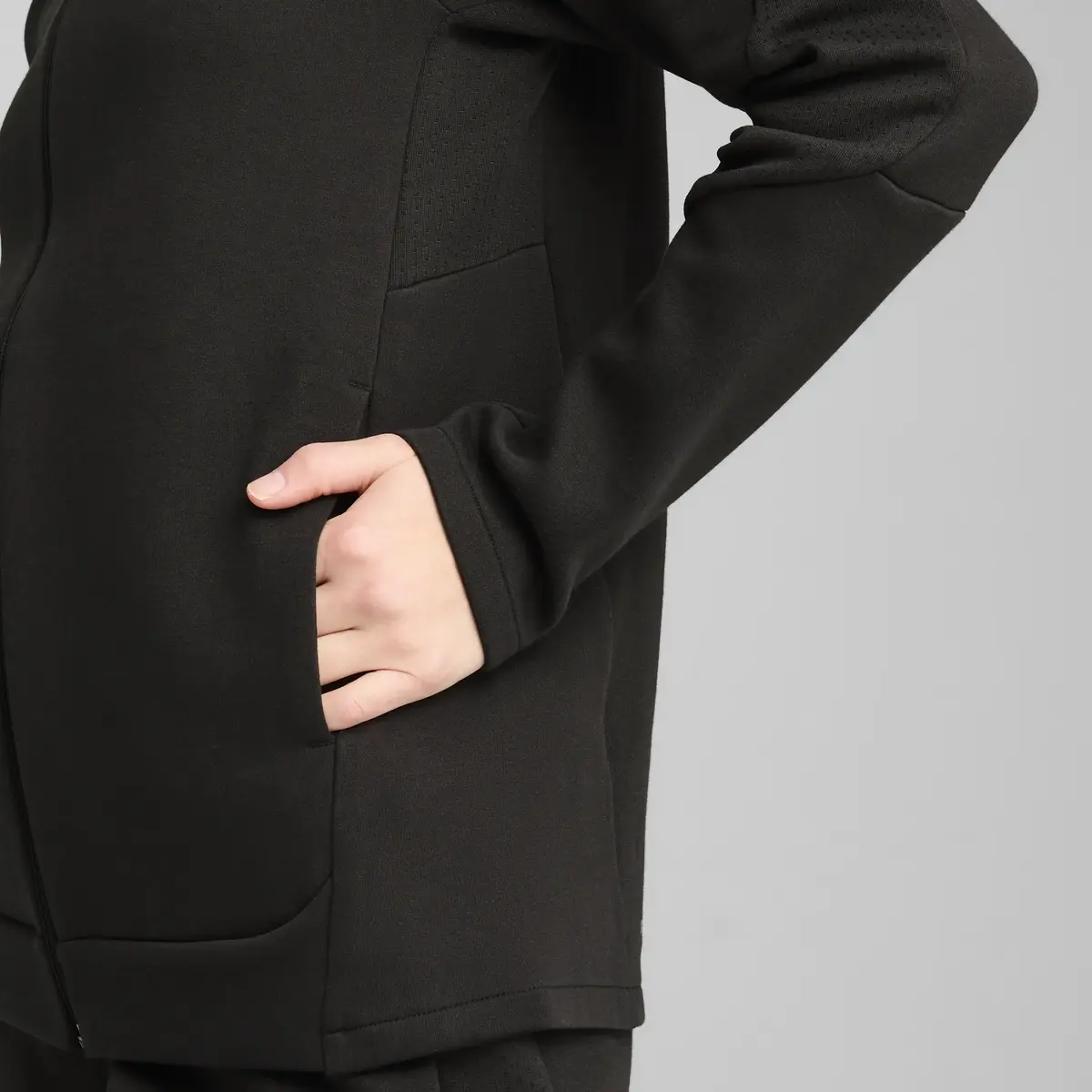 PUMA EVOSTRIPE Full-Zip Hoodie Kadın Siyah Fermuarlı Hoodie