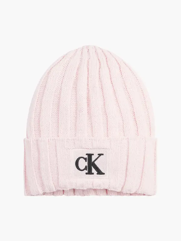 Calvin Klein MONOGRAM RIB BEANIE Erkek Pembe Bere