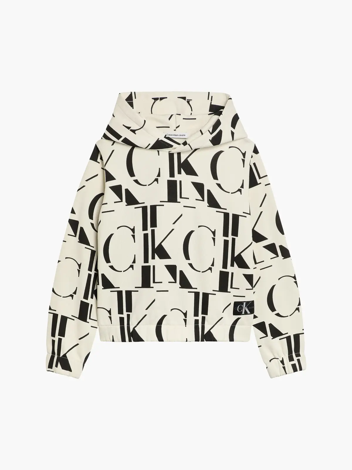Calvin Klein MONOGRAM AOP HOODIE Kadın Bej Hoodie