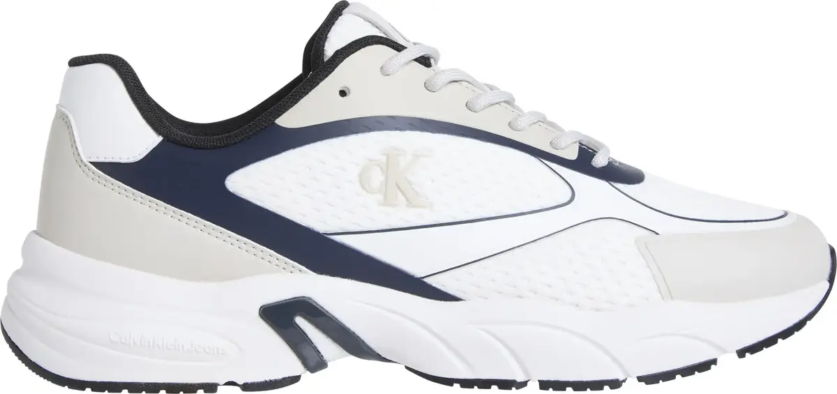 Calvin Klein RETRO TENNIS LOW KNI, 0LD Beyaz Erkek Spor Ayakkabı & Sneaker