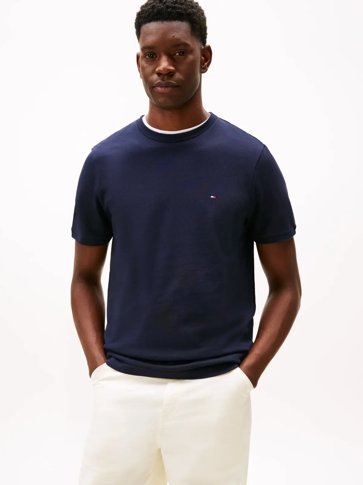 Tommy Hilfiger RWB PIQUE TEE, DW5 Siyah Erkek T-Shirt & Polo