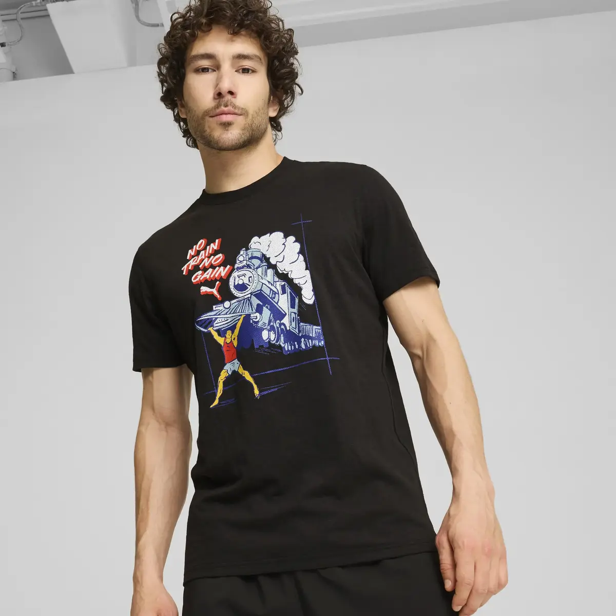 Puma Mens No Train No Gain Tee Siyah Erkek T-Shirt