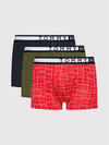Tommy Hilfiger 3P TRUNK PRINT, 0TW Kırmızı 3'lü Erkek Boxer