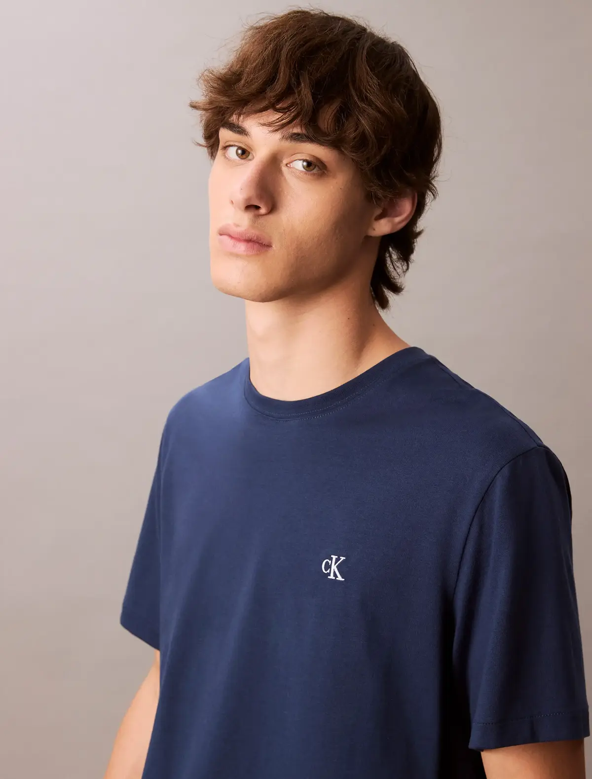 Calvin Klein SS EASY MONOGRAM TEE, C3I Lacivert Erkek T-Shirt