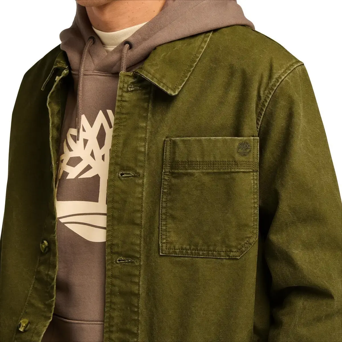 Timberland KEMPSHIRE Washed Canvas Chore Jacket Yeşil Erkek Ceket & Fermuarlı Üst