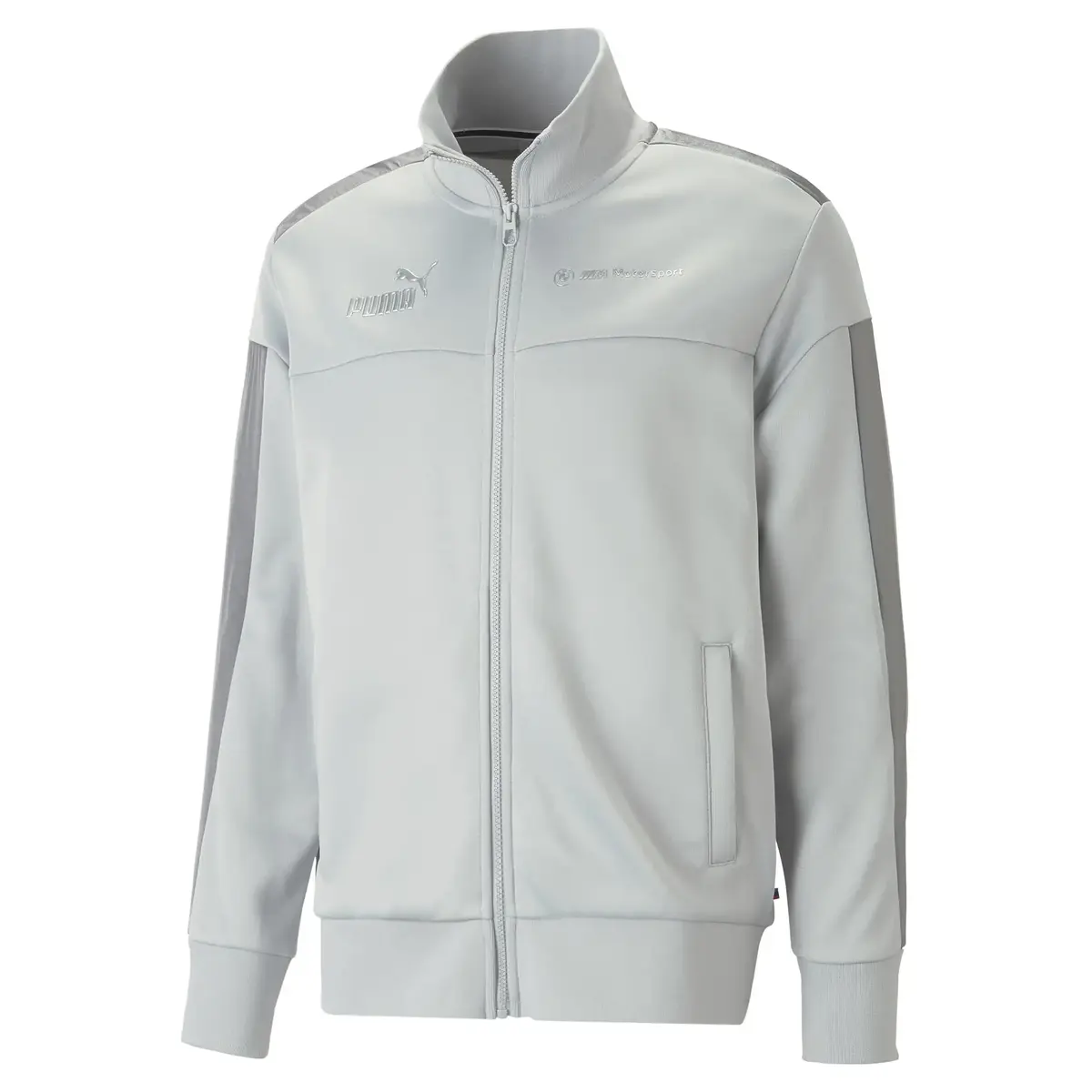 Puma BMW MMS Monochrome Jacket Flat Erkek Gri Fermuarlı Sweatshirt