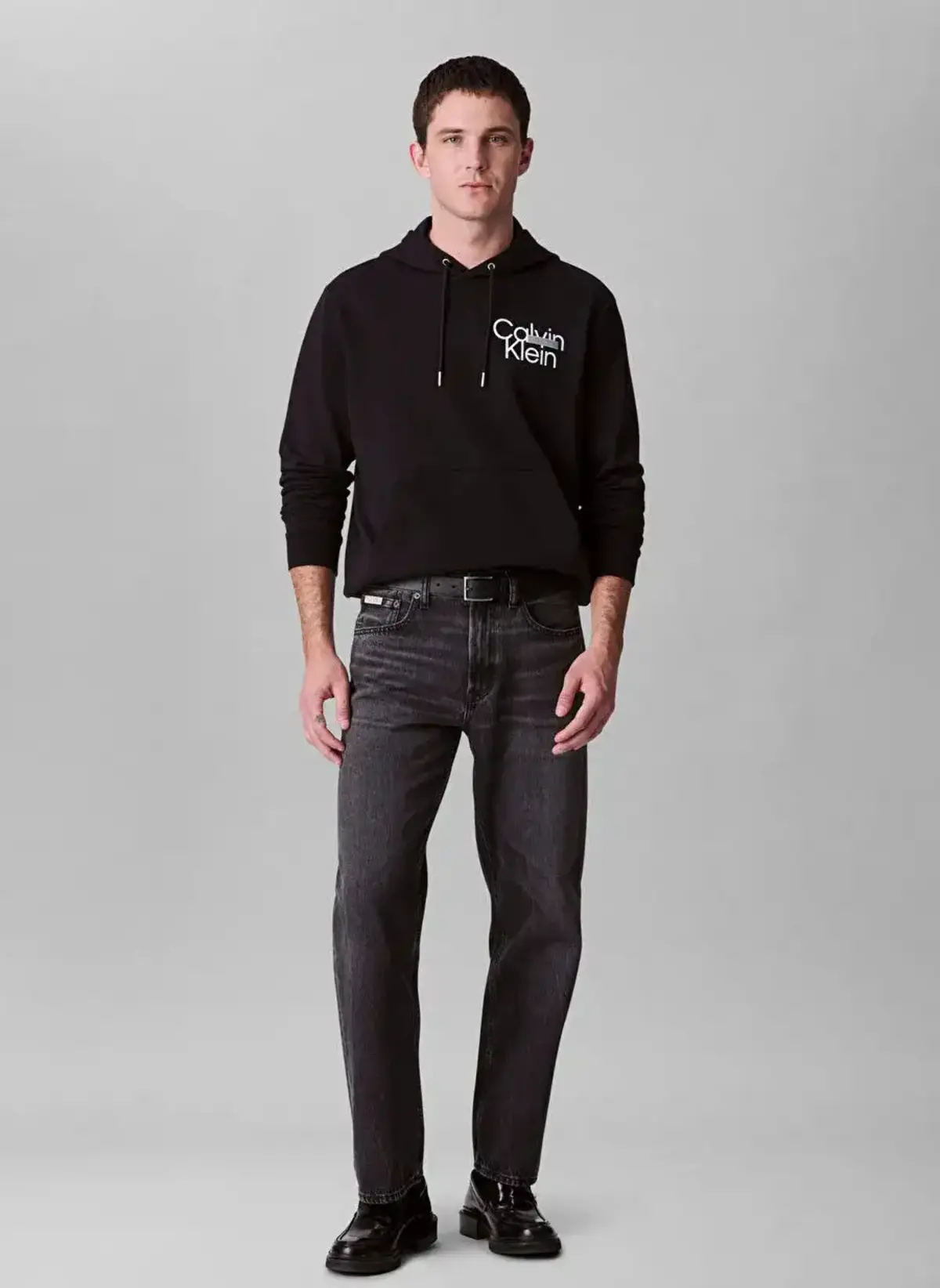 Calvin Klein LS EU 350TERRY SP CALVIN GRAPHIC Siyah Erkek Sweatshirt