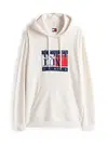 Tommy HilfigerTJM REG RWB FLAG HOODIE, Beyaz Erkek Hoodie