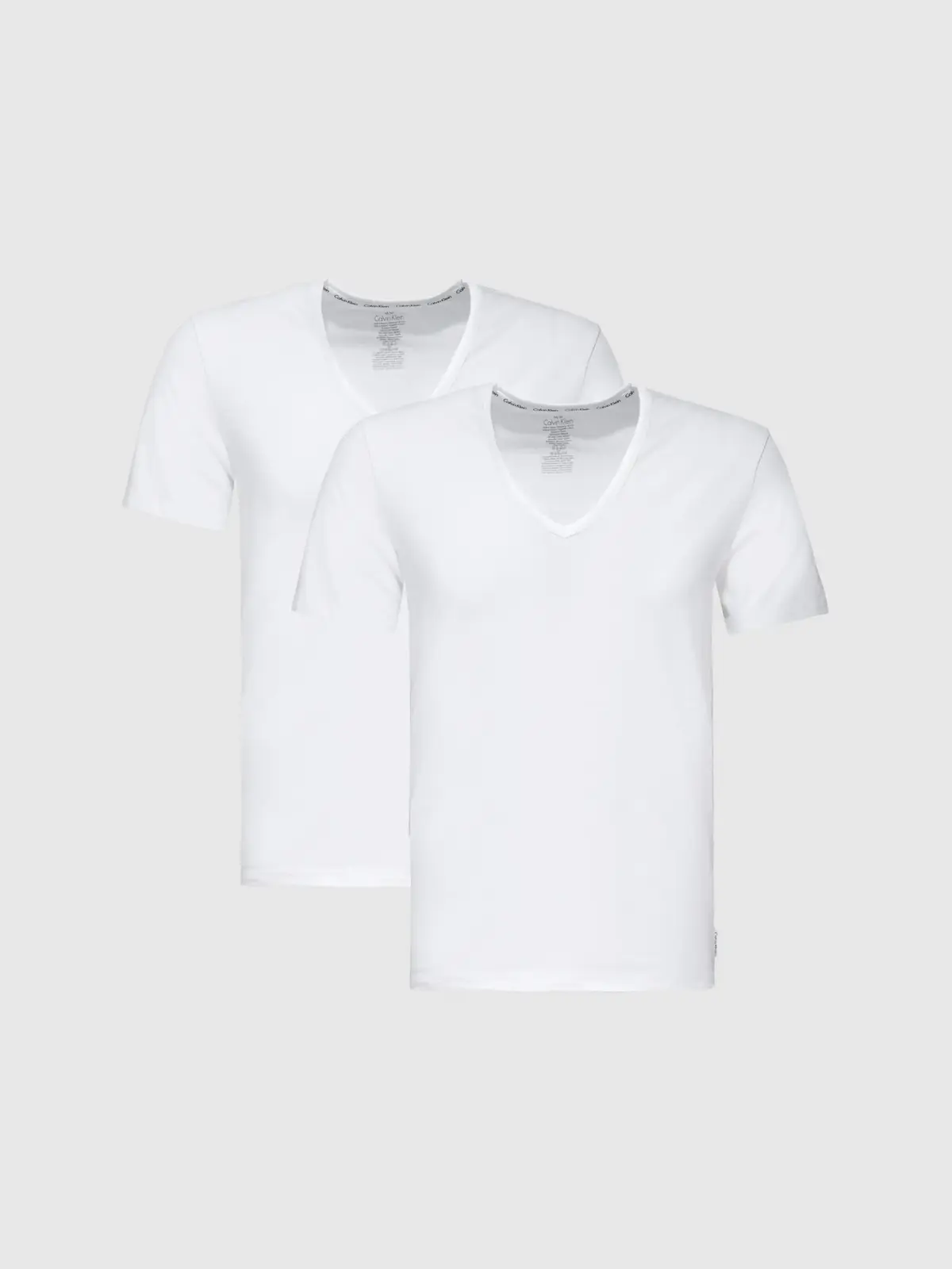 Calvin Klein 2P S/S V NECK Erkek Beyaz T-Shirt
