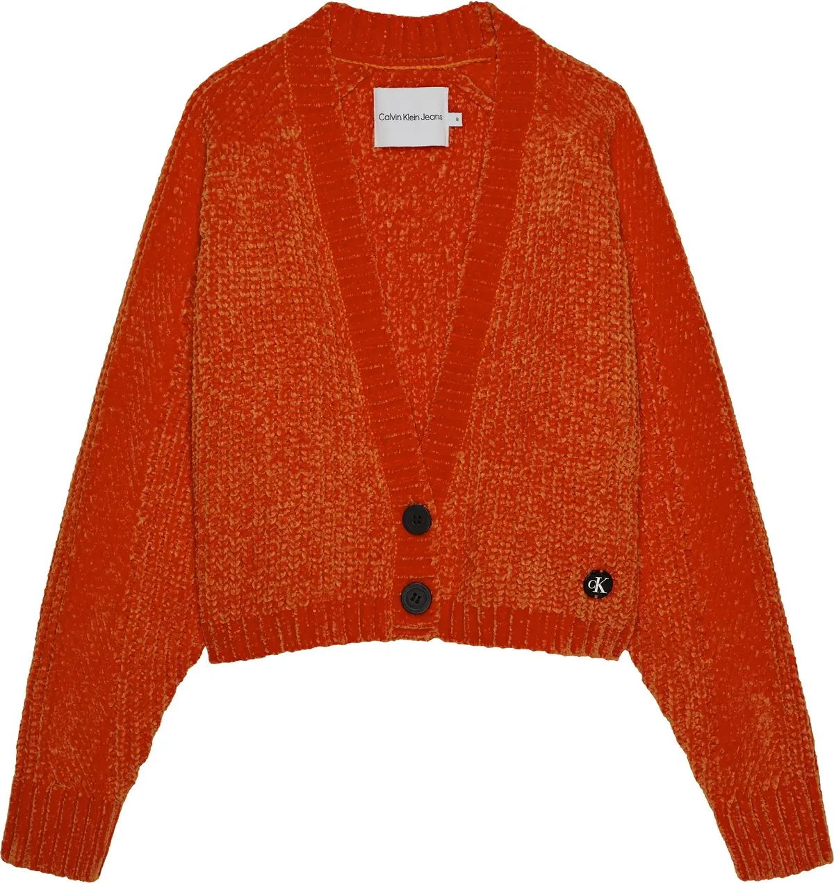 Calvin Klein CHENILLE CROPPED CAR Kadın Turuncu Kazak
