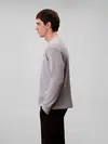Calvin Klein LS WAFFLE BADGE CREW, RO2 Gri Erkek Sweatshirt