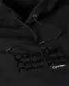 Calvin Klein TRIPLE LOGO FLOCK CO Erkek Siyah Hoodie