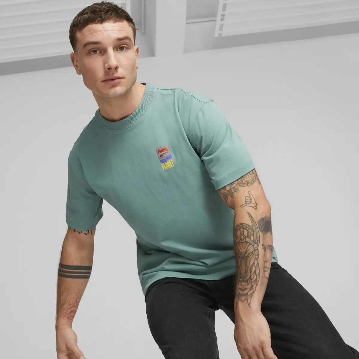 Puma Downtown Graphic Tee Mavi Erkek T-shirt