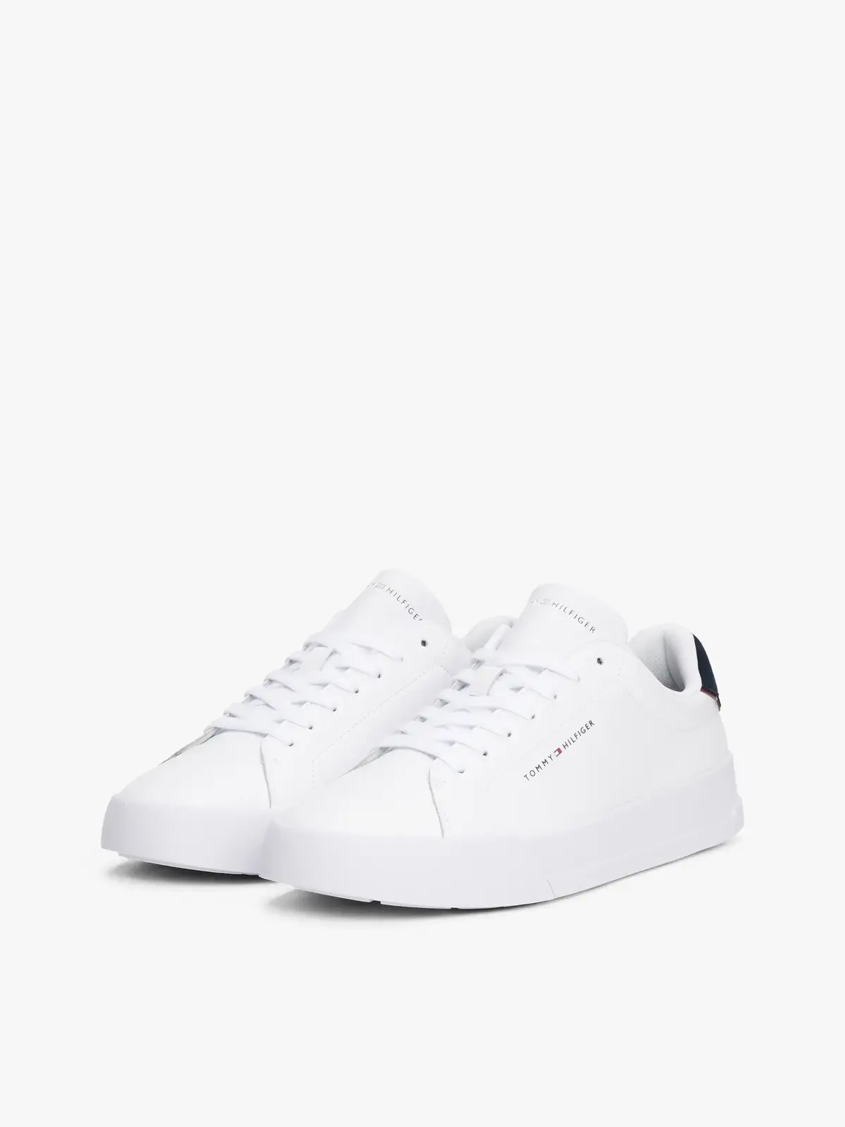 Tommy Hilfiger TH COURT LTH DETAIL, 0LD Beyaz Erkek Spor Ayakkabı & Sneaker