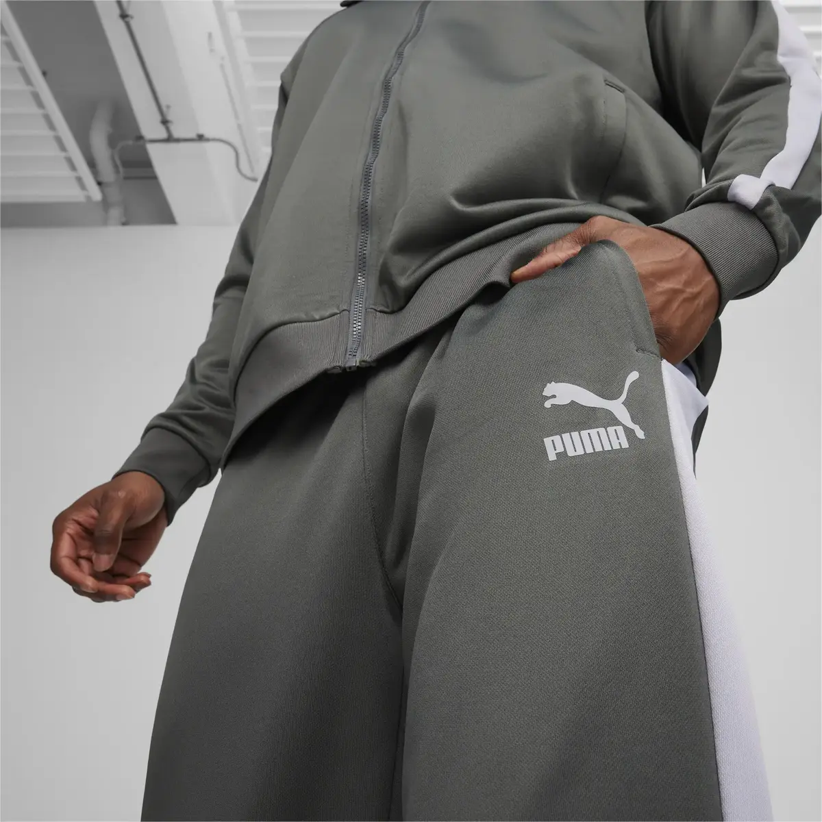 Puma T7 ICONIC Track Pants (s) PT Gri Erkek Eşofman Altı