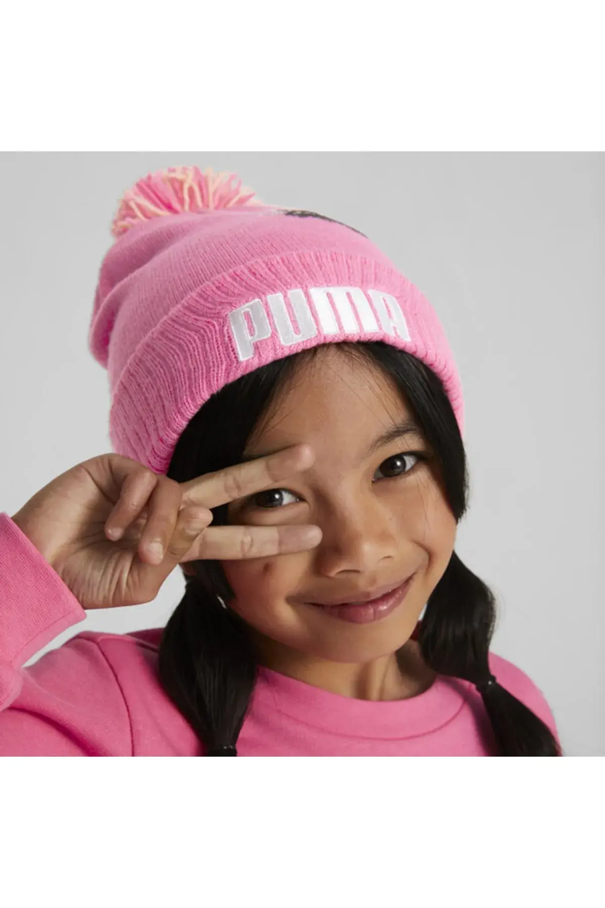 Puma Small World Pom Beanie Pembe Çocuk Bere
